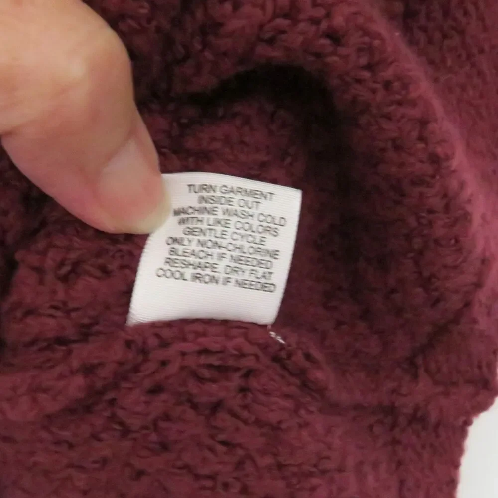 Long Sweater Women Sz S Maurice's Maroon Pullover Cowl Neck Sleeveless Tunic